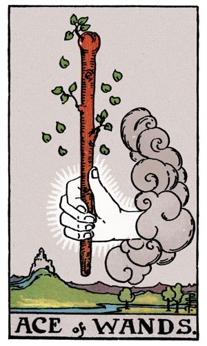 Ace of Wands tarot card, Rider-Waite-Smith deck