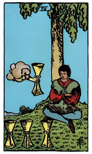 Four of Cups tarot card, Rider-Waite-Smith deck