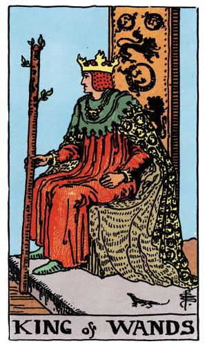 King of Wands tarot card, Rider-Waite-Smith deck