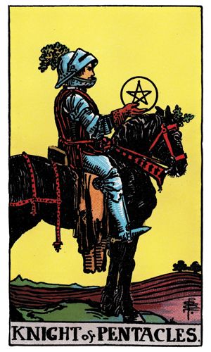 Knight of Pentacles tarot card, Rider-Waite-Smith deck