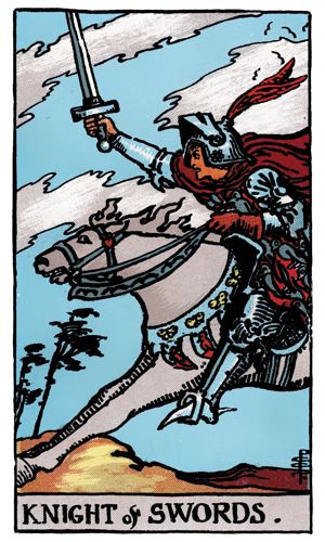 Knight of Swords tarot card, Rider-Waite-Smith deck
