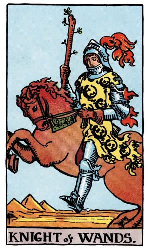 Knight of Wands tarot card, Rider-Waite-Smith deck