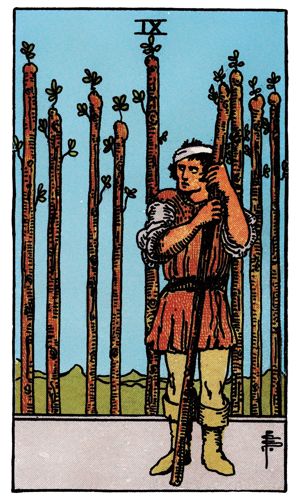 Nine of Wands tarot card, Rider-Waite-Smith deck