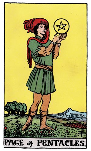 Page of Pentacles tarot card, Rider-Waite-Smith deck