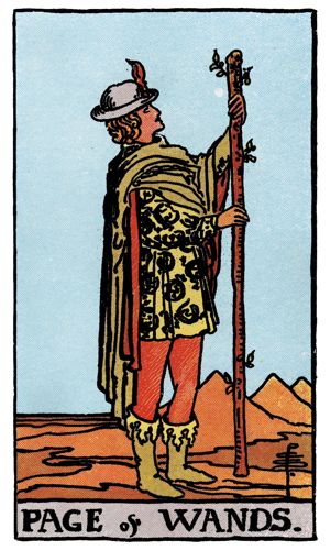 Page of Wands tarot card, Rider-Waite-Smith deck