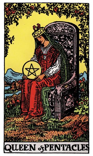 Queen of Pentacles tarot card, Rider-Waite-Smith deck