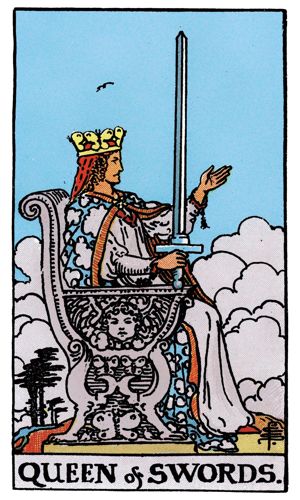 Queen of Swords tarot card, Rider-Waite-Smith deck