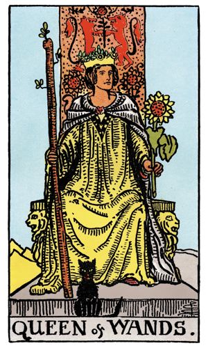 Queen of Wands tarot card, Rider-Waite-Smith deck