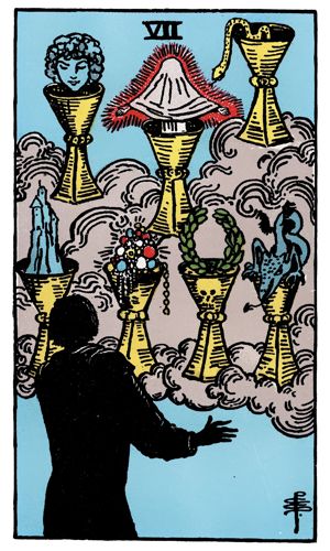 Seven of Cups tarot card, Rider-Waite-Smith deck