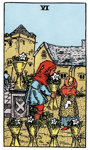 Six of Cups tarot card, Rider-Waite-Smith deck