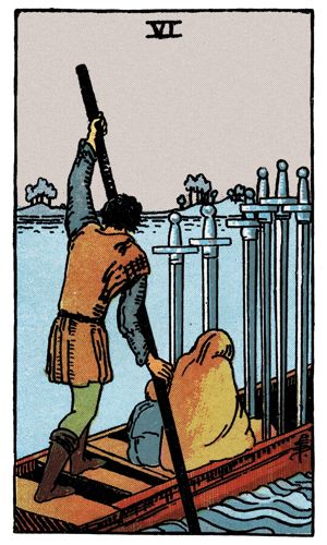 Six of Swords tarot card, Rider-Waite-Smith deck