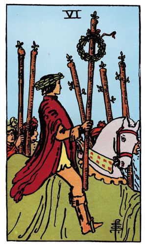 Six of Wands tarot card, Rider-Waite-Smith deck