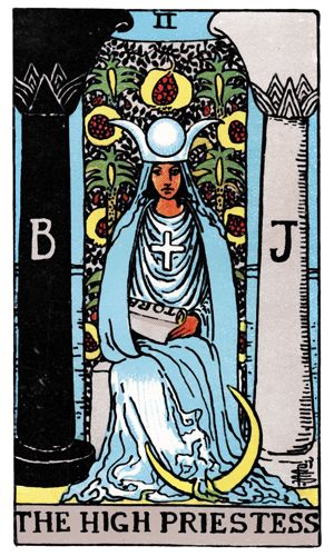 The High Priestess tarot card, Rider-Waite-Smith deck